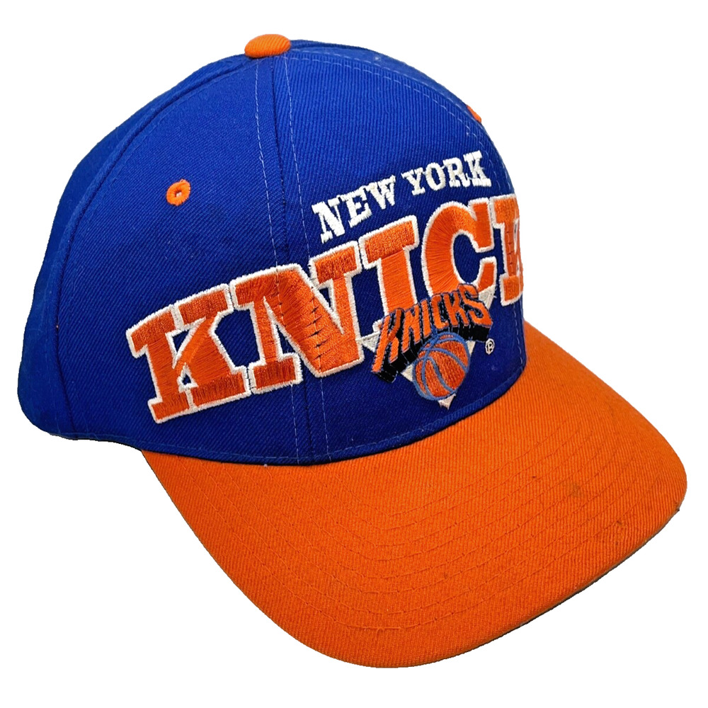New York Knicks Starter Tri-Power Snapback Hat NBA Blue Orange 90s Vintage - Picture 3 of 9